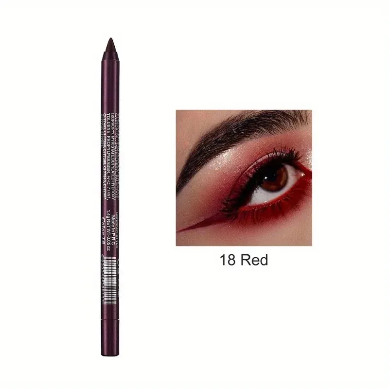 Crayon Eyeliner nacré 17 couleurs, coloré, imperméable, longue durée, mat, lisse, facile à porter, fard à paupières, stylo Eyeliner, maquillage pour les yeux