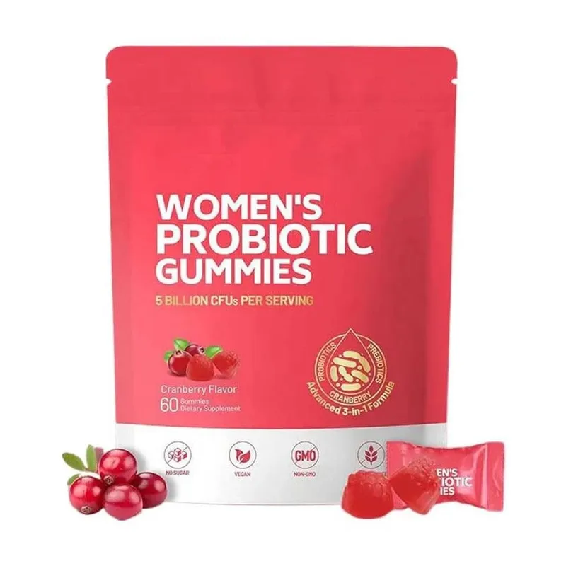 Women Probiotic Gummies With Cranberry For Vaginal & Urinary Health Digestive Health Support Berry Flavor Dietary Supplement