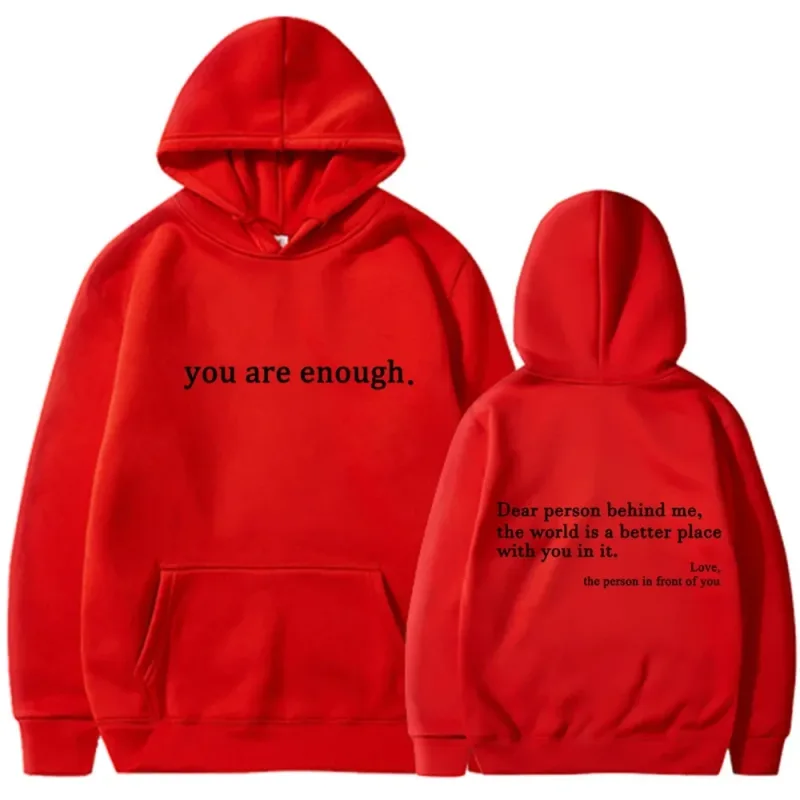 Dear Person Behind Me Mens Hoodie With Kangaroo Pocket Pullover Vintage Women Hoodie with Words on Back Unisex Trendy Hoodies