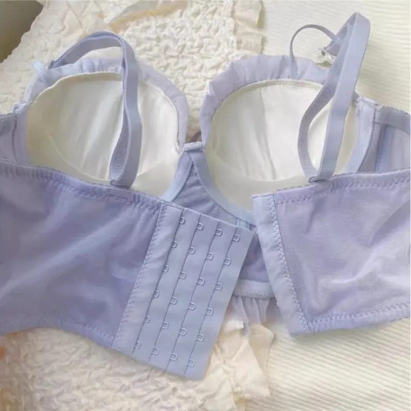 Japanese Corset for Women Wire Free Boning Bustier Top Sexy Lace Up Lingerie Set Pure Desire Small Chest No Steel Ring MOYISU — image 1