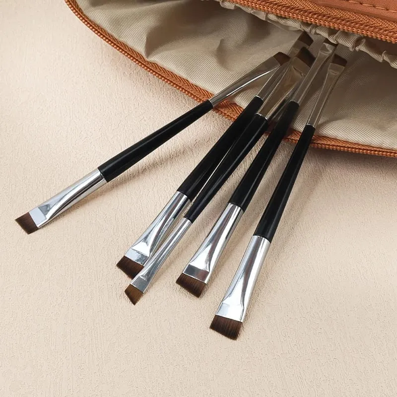 5/10pcs Double End Eyebrow Brush Eyeliner Angled Flat Head Blade Eye Liner Brow Contour Blending Makeup Brushes Make Up Tool — image 3