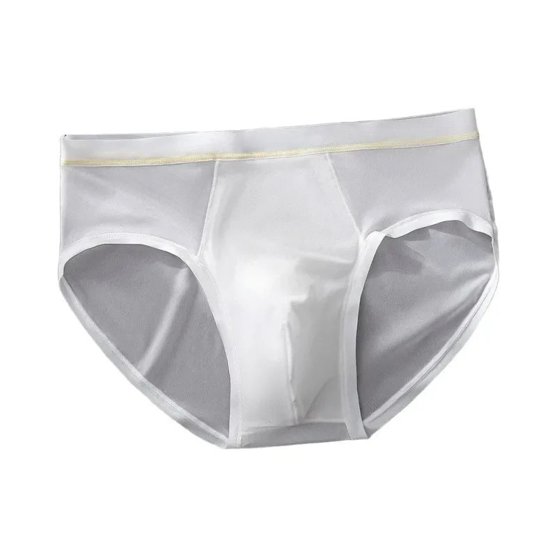 Men's Seamless Ice Silk Briefs Underwear Bulge Pouch Solid Breathable Panties Calzoncillos Hombre Slips Male Panties — image 11