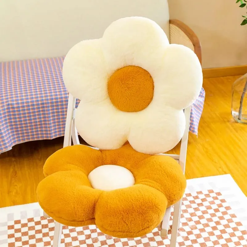 Generic Flower Shaped Plush Seat Cushion Soft Memory Cotton Round Pillow For Chair Bedroom Window Sofa Home Decor — image 3