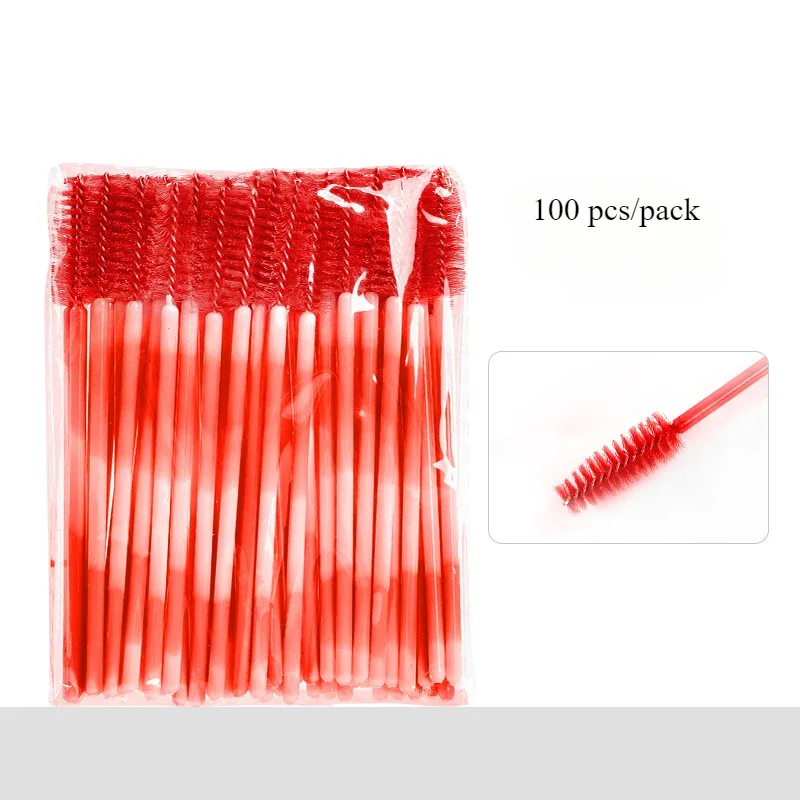 100PCS Eyelash Brush One-Off Disposable Eyelash Mascara Brushes Mascara Wands Disposable Lip Applicators liner Brushes Women