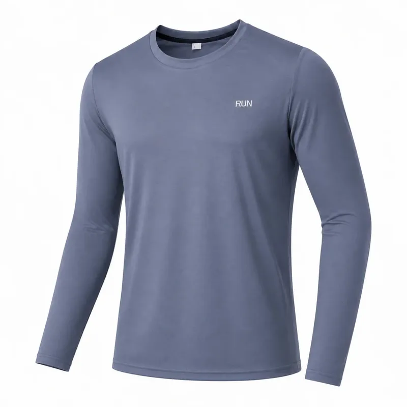 Men's Long Sleeve Quick Dry Sports T-Shirt UPF 50+ UV Protection Breathable Running Fishing Outdoor Workout Tee