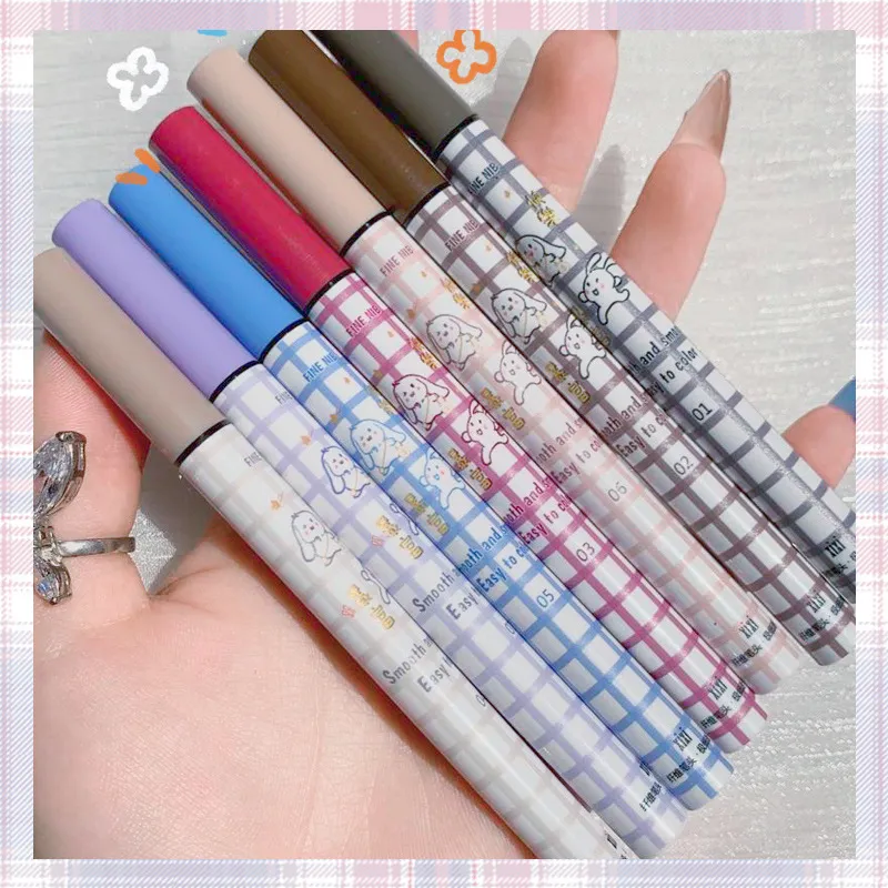 Farverig flydende eyeliner blyant mat vandtæt ikke blomstrende eyeliner Langtidsholdbar flydende eyeliner pen Øjenmakeup Kosmetik
