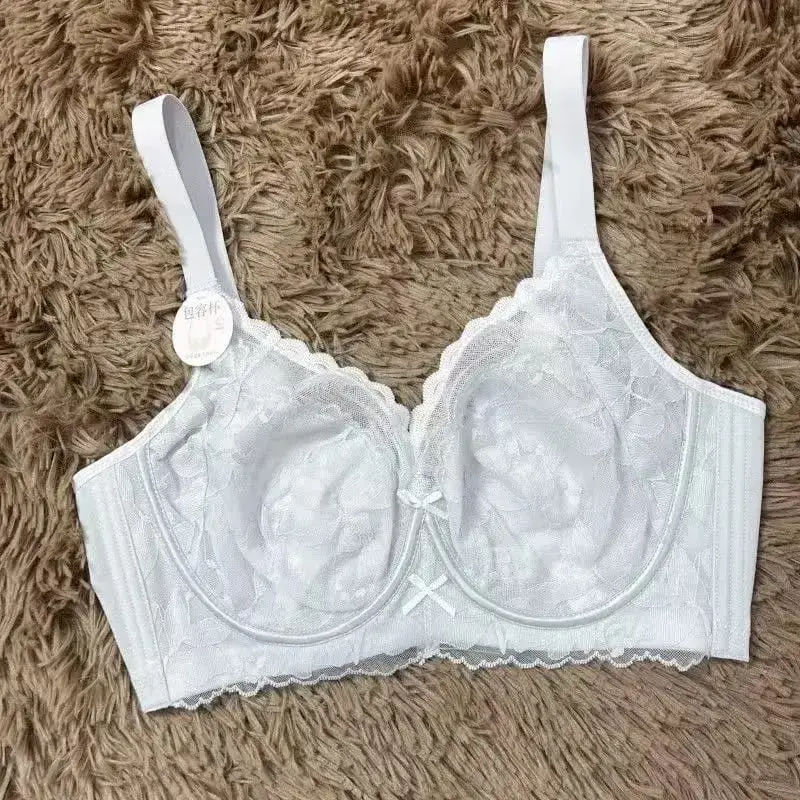 Women's Sexy Lace Support Bra Full Cup Lift Bralette Lingerie Anti-Sagging Ultra Thin Mesh - Slimming Underwear for Big Bust — image 10