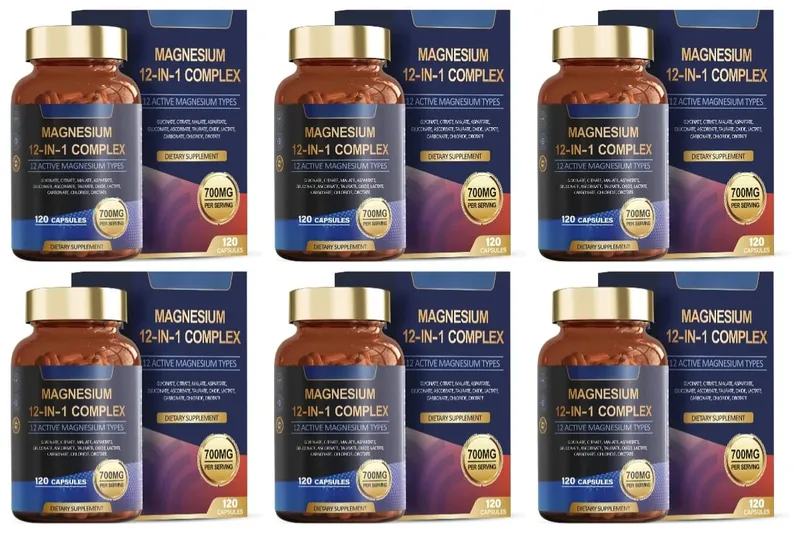 Magnesium Glycinate 12-in-1 Complex Sleep & Mood Support Muscle & Bone Health Citrate Malate Taurate 120 Capsules Non-GMO — image 9