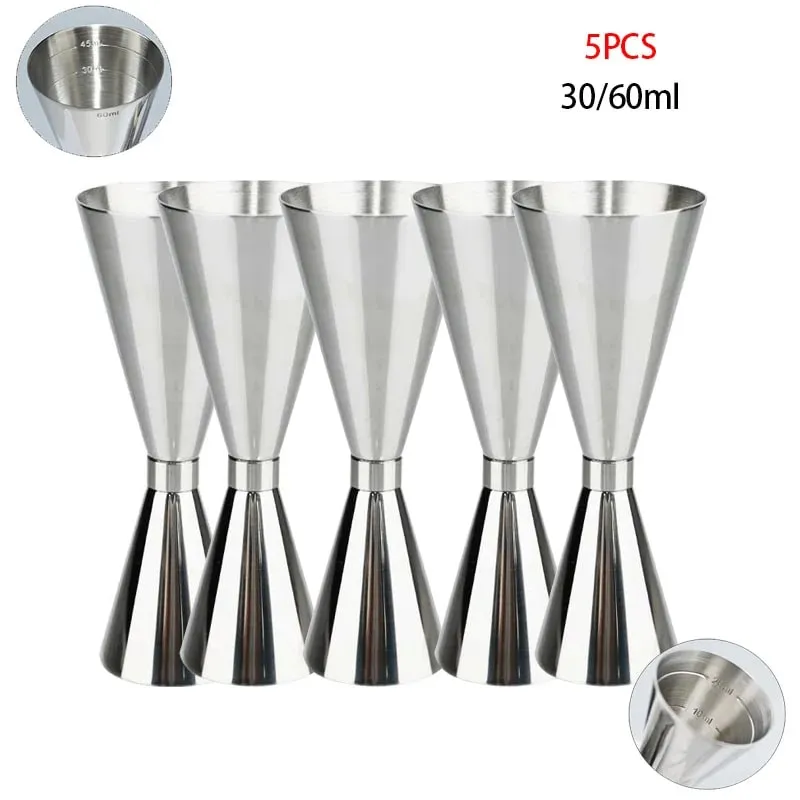 30/45/60/90ml Measuring Cup 304 Stainless Steel Measure Cup Cocktail Shot Drink Spirit Jigger Mixed Beaker Liquid Measuring Cups