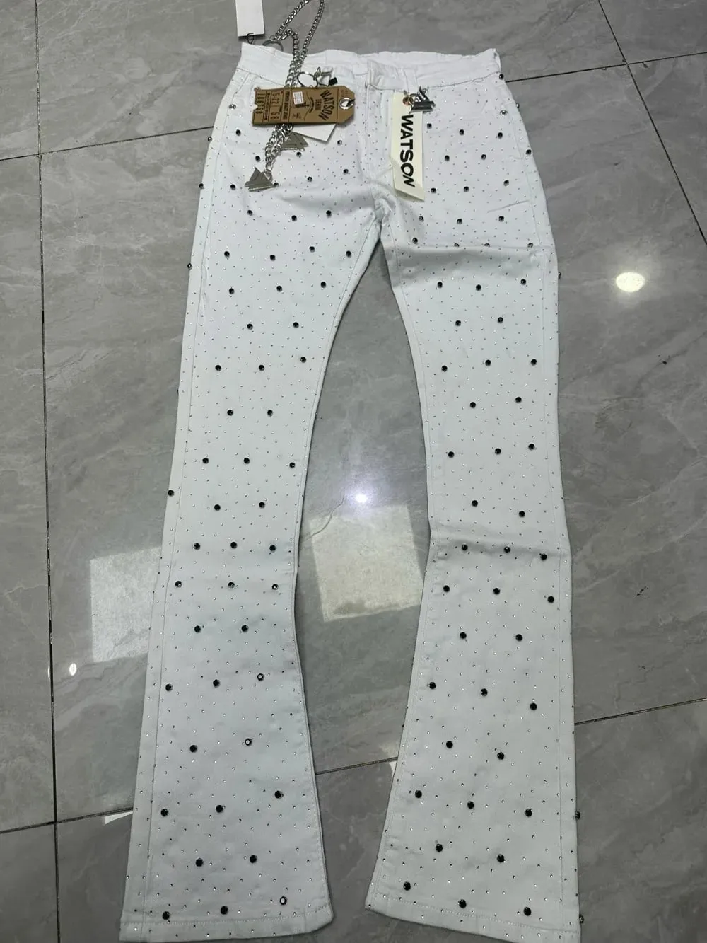2026 Men's Multi-Pocket High Street Quality Slim Fit Skinny Long Denim Flared Men Yellow Red Pink Jeans Pants — image 10