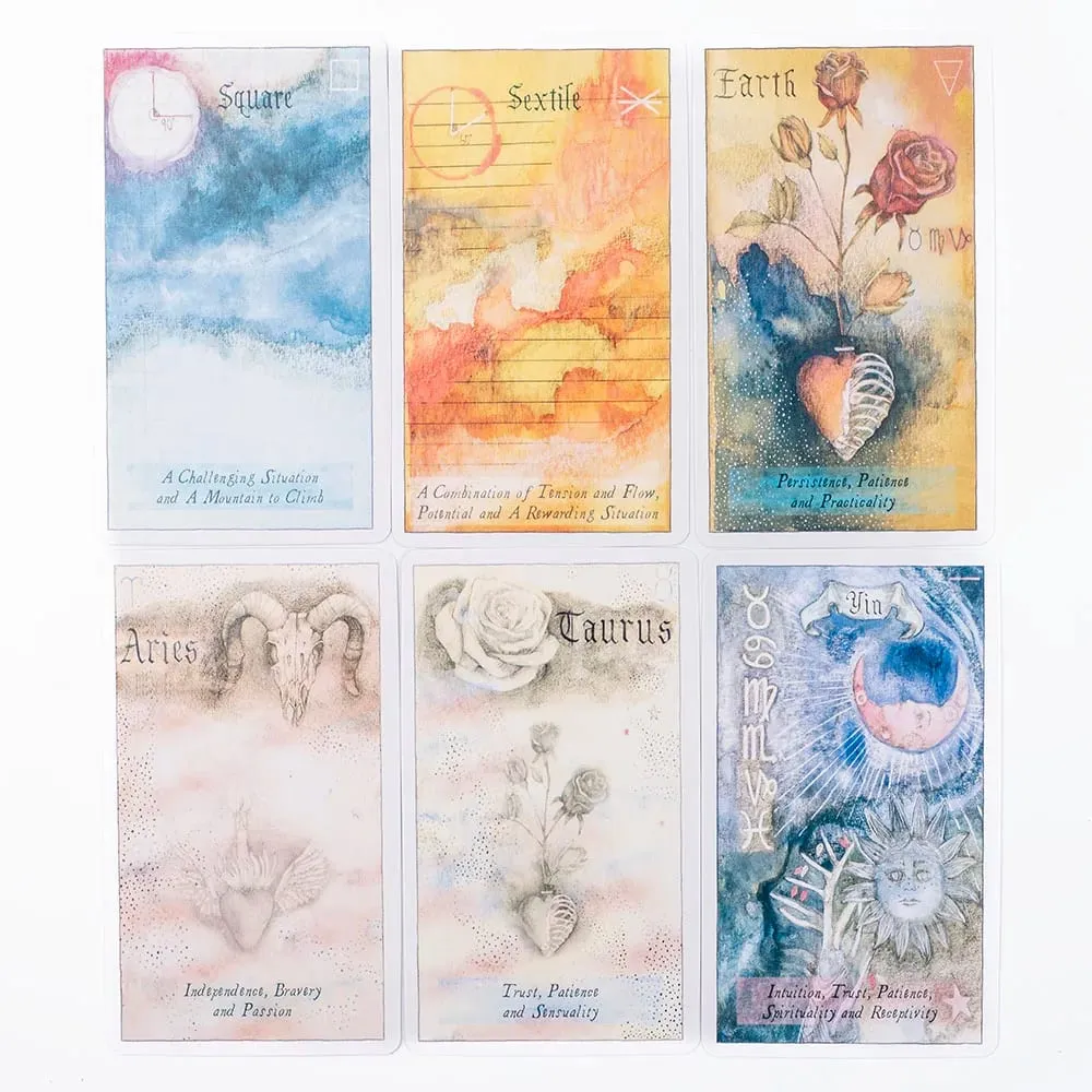 Heavenly Bodies 51-teiliges Astrologie-Orakel-Kartendeck für Schicksals-Wahrsagerei und Wahrsagerei, 10,4 x 6,1 cm großes Brettspiel für Partyspaß — image 5