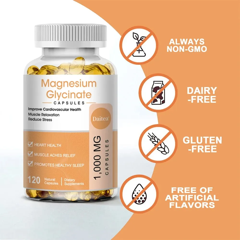 Supplément de glycinate de magnésium avec vitamines pour favoriser un sommeil naturel, réduire le stress et l'anxiété et soutenir la santé des os — image 5