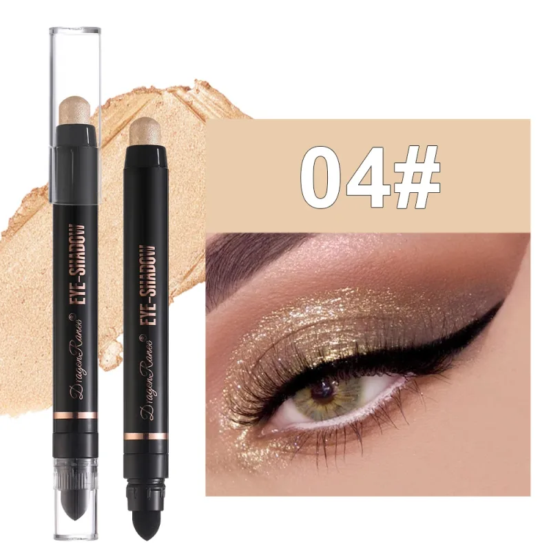 Double Head Pearlescent Eyeshadow Pencil Waterproof Glitter Metallic Blue Green Eye Shadow Makeup Pigment White Eyes Highlighter — image 16