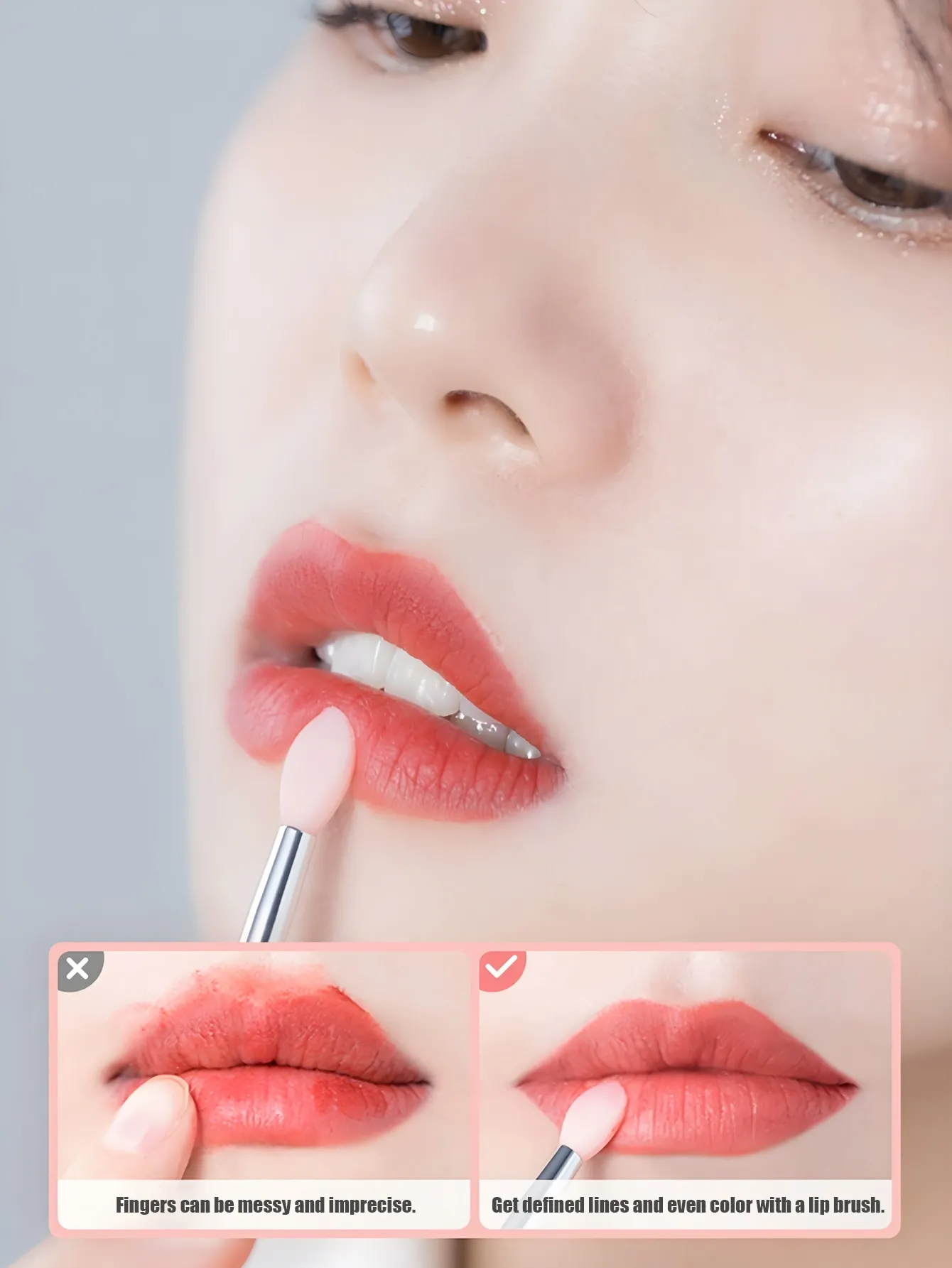 4/10 Pcs Reusable Silicone Lip Brush with Cap Portable Lip Gloss & Lip Mask Applicator Dual-Ended Makeup Brush for Lips and Ey — image 5