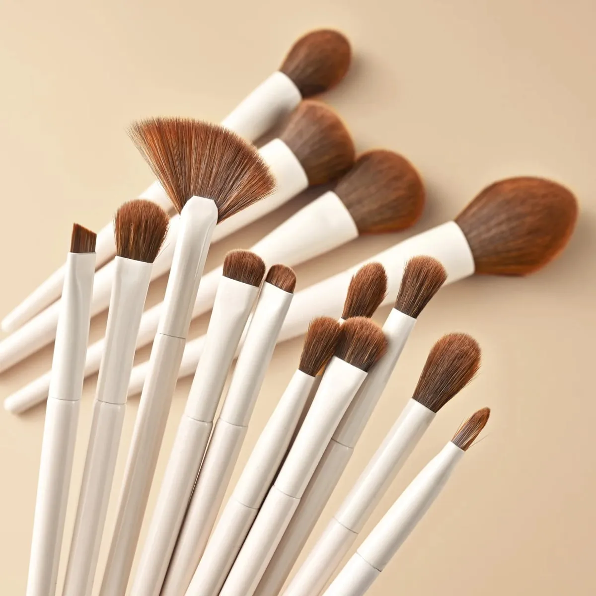 15pcs Makeup Brushes Custom Logo White Color Brown Hair Makeup Brush Set Private Label Pro Beauty Tools Wholesale 5set/lot — image 3