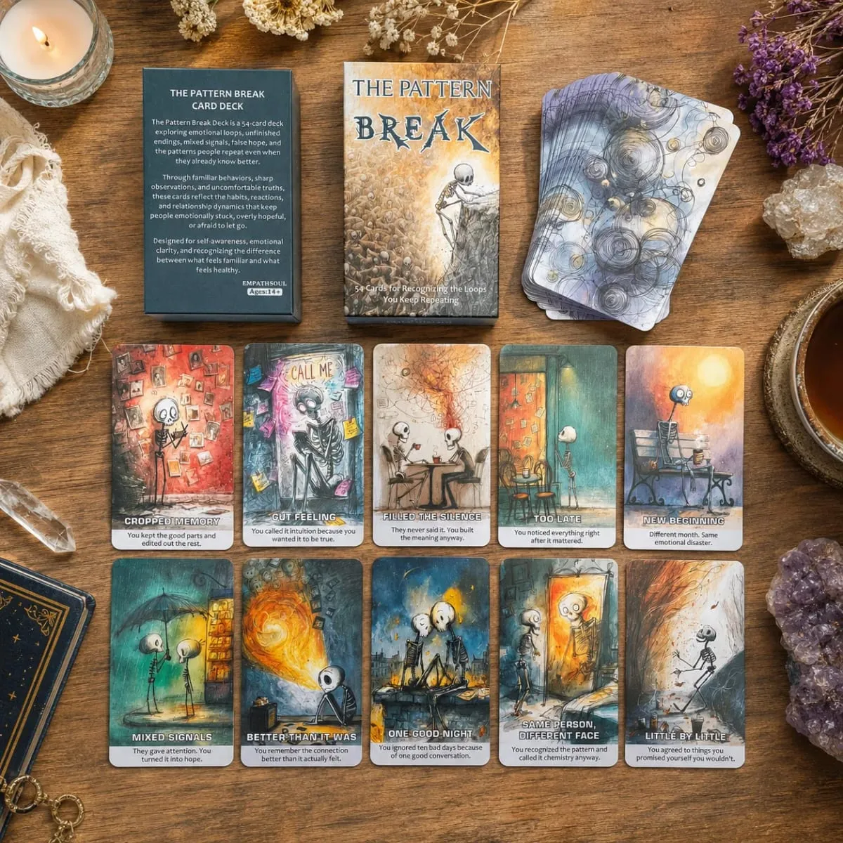 54 Card Deck 13x8 Cm Oracle Cards The Pattern Break Card Game Explore Repeating Cycles Self-Discovery Playing Cards — image 2