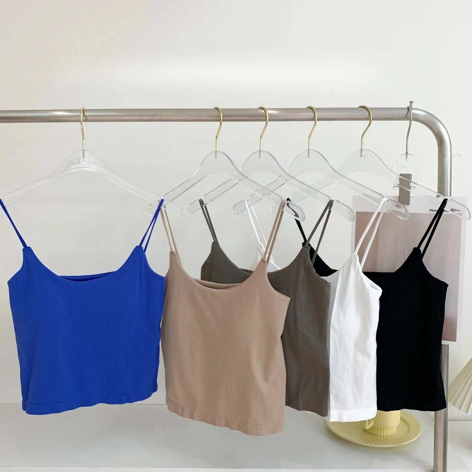 Zjaiss 2026 Summer Pure Desire Sexy Camisole Top Adjustable Spaghetti Strap Crop Top Women's Solid Color Y2K Tank Top — image 8