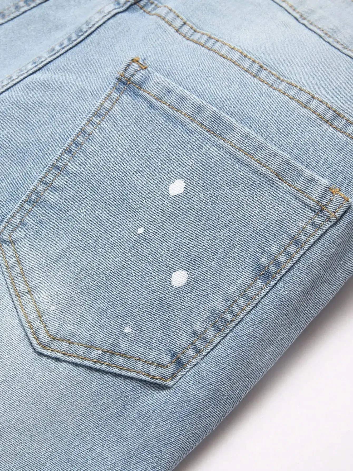 High Stretch Men Distressed Denim Jeans Ripped Hole Pink Biker Patches Paint Slim Fit Denim Trousers Casual Street Hip Hop Pants