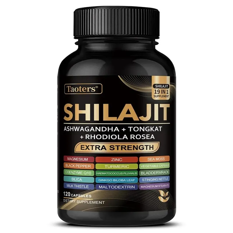 Shilajit Supplement with Sea Moss Ashwagandha Magnesium & Zinc - 19 IN 1 Organic Capsules Non-GMO Vegan Natural Mineral