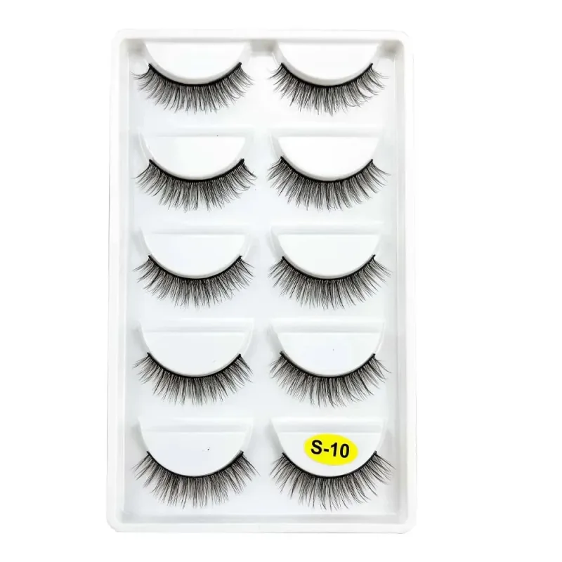 5 Pairs S03 Natural Looking 3D Mink Fake Eyelashes Makeup Tools Fluffy Style Water Mink Fur False Eyelashes for Eye Makeup — image 13