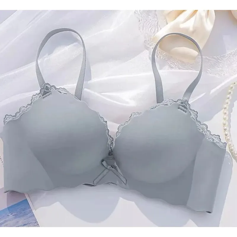 Wireless Seamless AA Cup Push‑up Bra Set One‑piece Padded Lingerie Suit For Small Flat Chest Ladies Soft Daily Underwear Kit — image 8