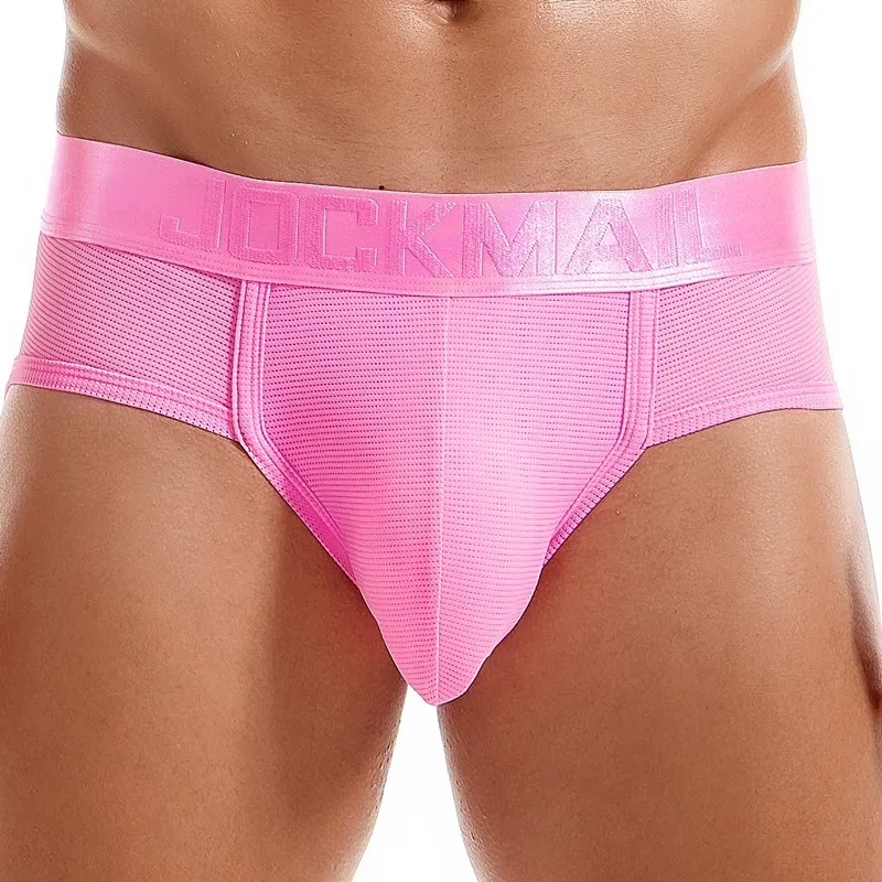 Jockmail Mens Underwear Briefs Mesh Breathable Sports Fitness Shorts Solid Color Sexy Low-rise Lingeries for Extreme Panties — image 16