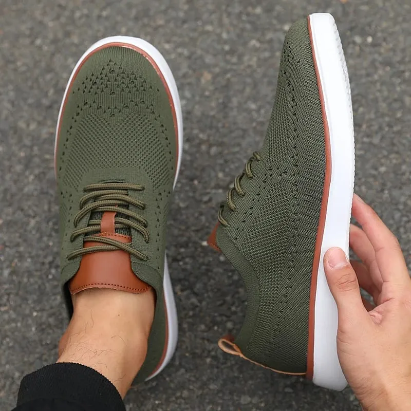 Sleek Men's Casual Shoes Breathable Mesh Upper Comfortable Insole Non-Slip Sole Casual Walking Shoes Knit Design Flexible Sole — image 8
