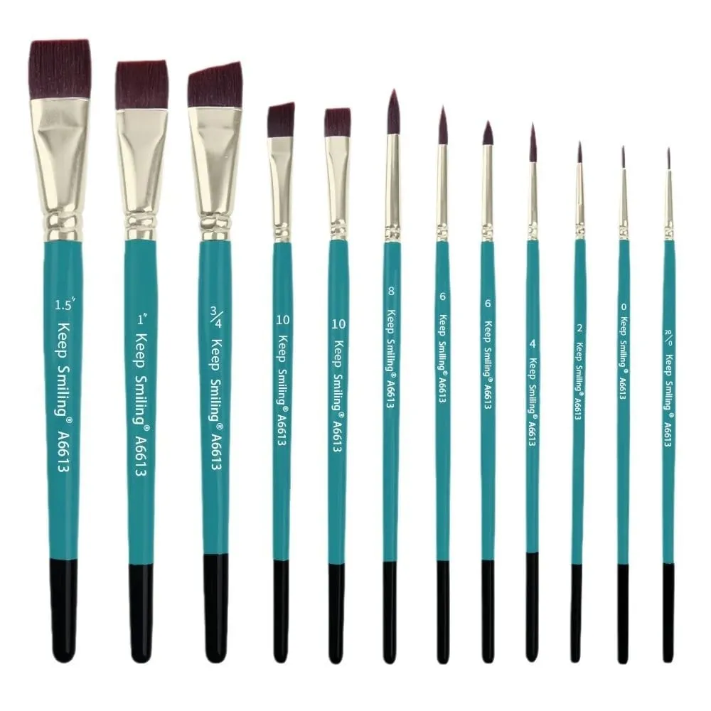 12pcs Face Paint Brushes Artist Acrylic Paint Brush Set for Face Body Shoe Painting Ideal for Chrismas Halloween Cosplay Party — image 2
