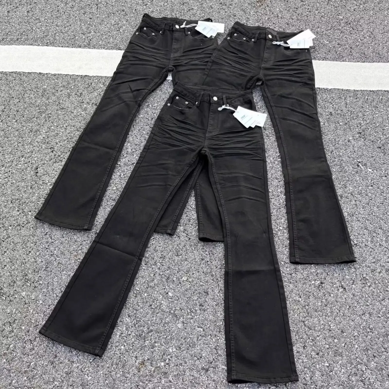 Men's 90s Slim Micro Horn Jeans Street Summer Sweatpants Y2k Pants Thin Boy Bottoms Male Wide Leg Bell-bottom Trousers — image 7