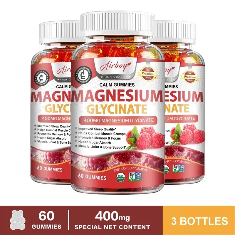 Magnesium Glycinate Gummies - Hjärnhälsa stärker muskler och ben Förbättrar sömn Slappna av nerver — image 11