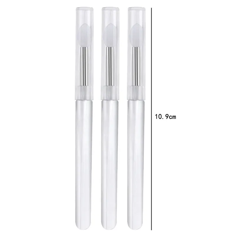 3/5/10PCS Portable Silicone Lip Brush With Cover Soft Multifunctional Lip Balm Applicator Lipstick Lipgloss Makeup Brushes — image 3