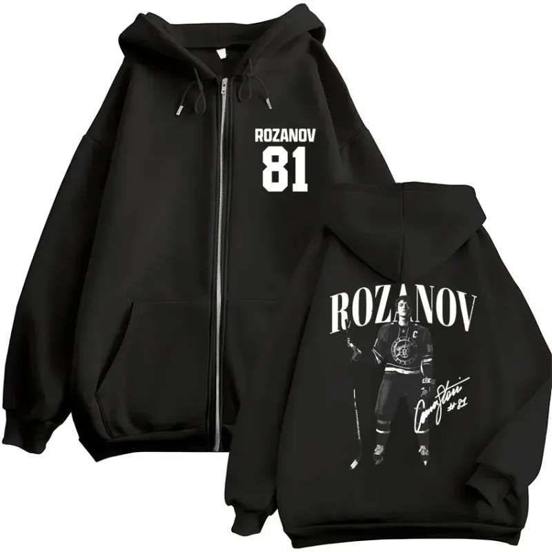 Heated Rivalry Ilya Rozanov 81 Zip Up Hoodies Men Women Vintage Fashion Cardigan Sweatshirt Loose Fleece Casual Coats Streetwear — image 1