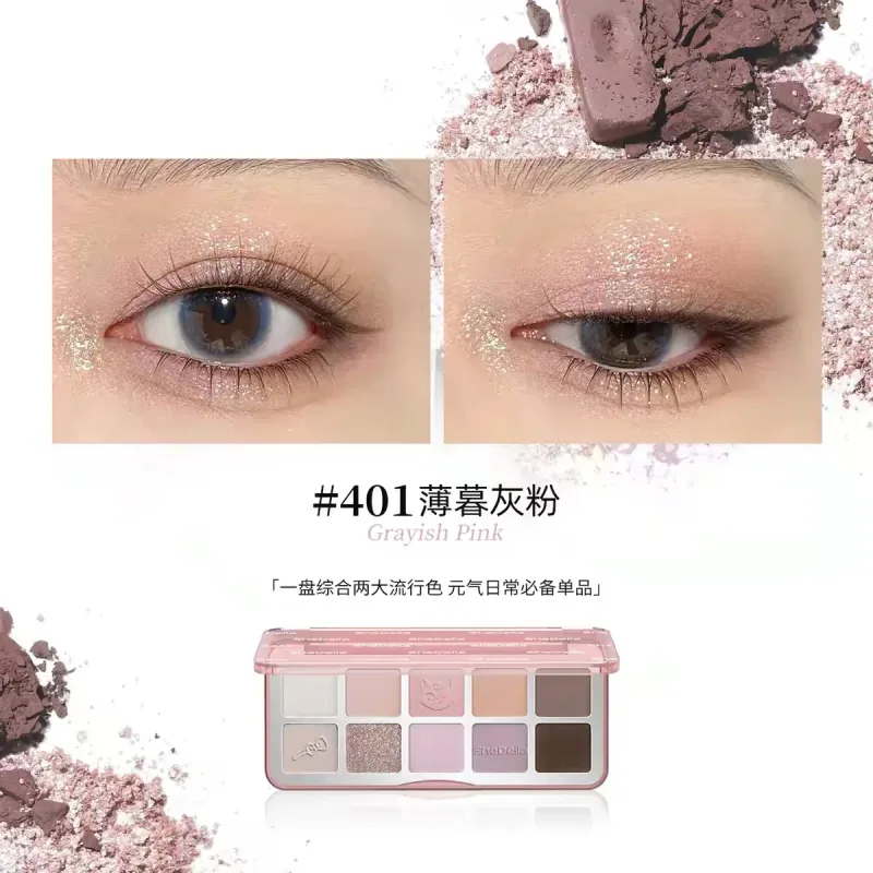 10 Color Eyeshadow Palette Portable Pink Matte Shimmer Glitter Lasting Pearl Shine Eye Shadow Makeup — image 11