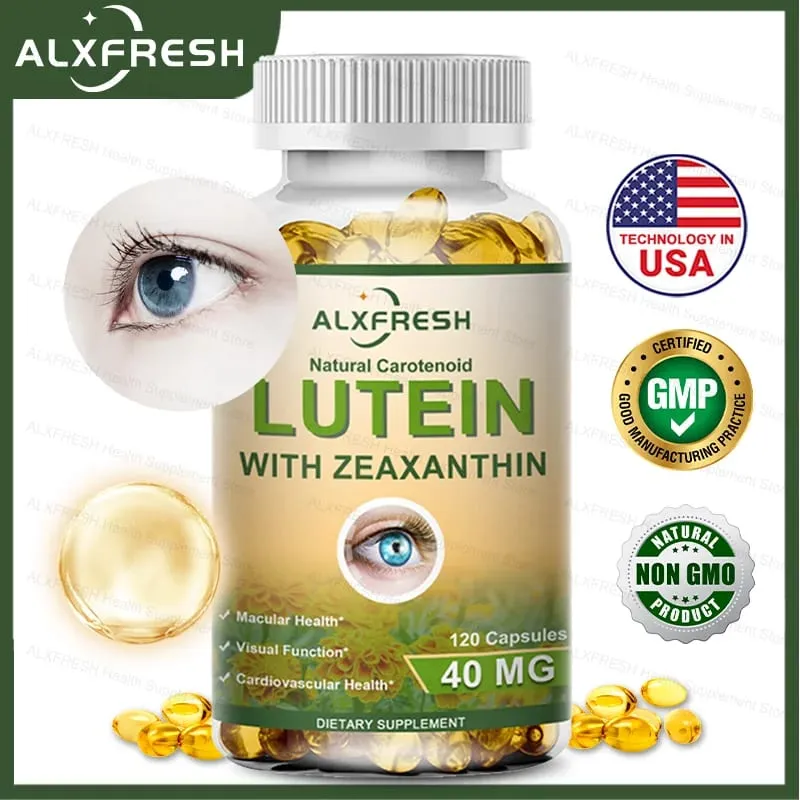Lutein and Zeaxanthin Eye Supplements for Retina Eye Vision Vitamins Capsules - Student Adults Seniors — image 1