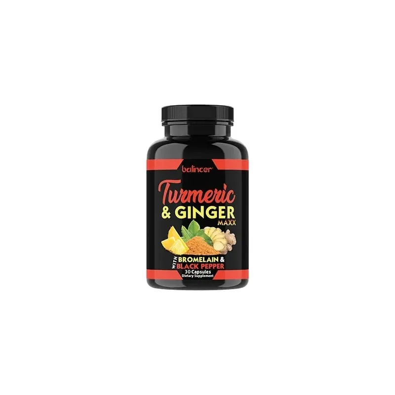 Organic Turmeric Curcumin Capsules with Ginger Support Joint Muscle Cardiovascular Cognitive Digestive & Immune Wellness