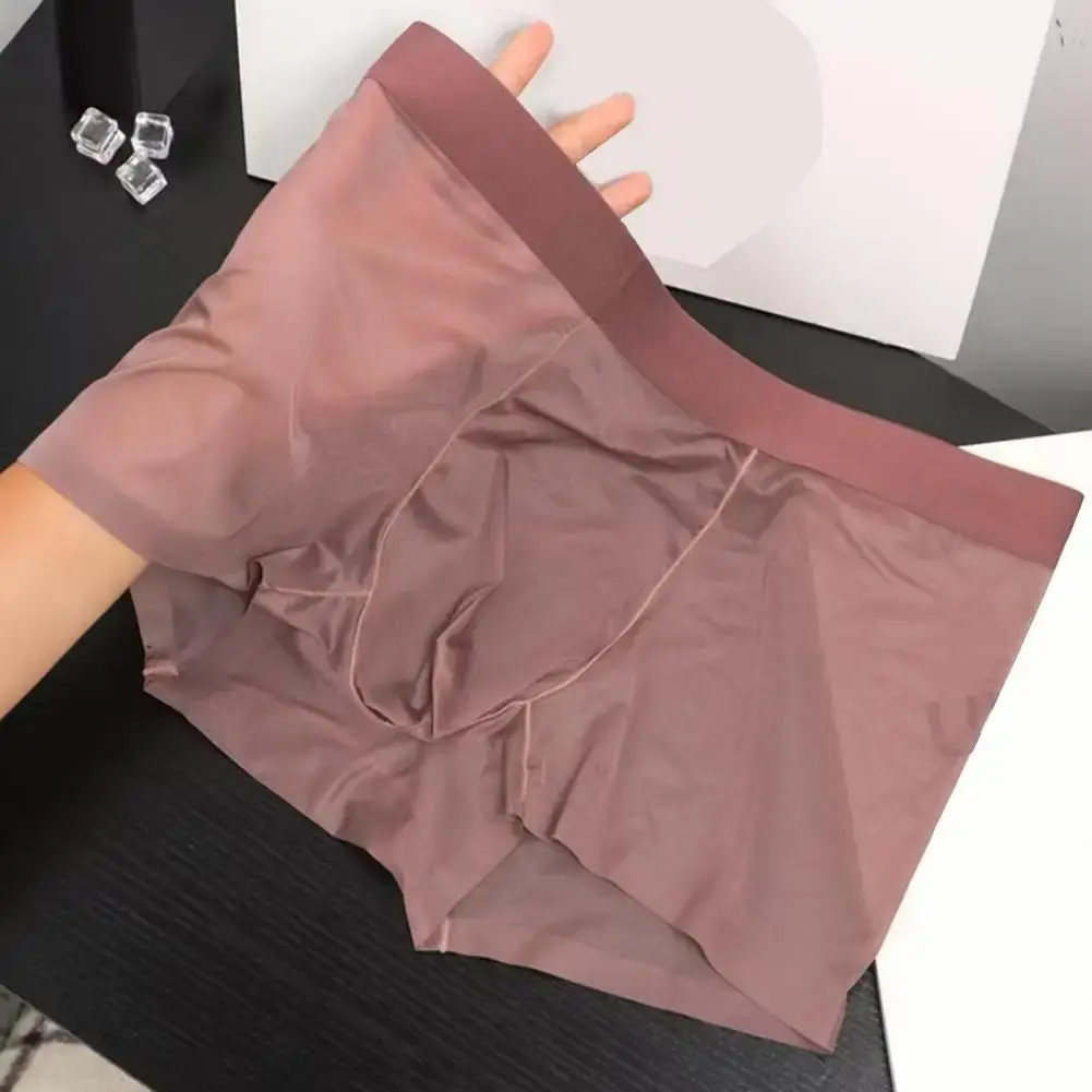 Mga Lalaking Boxer na Transparent Magaang Panloob na Kasuotang Panlalaki na Elastic sa Gitnang Baywang U-Convex Manipis na Pananaw na Shorts Briefs Walang Seamless Panty — image 10