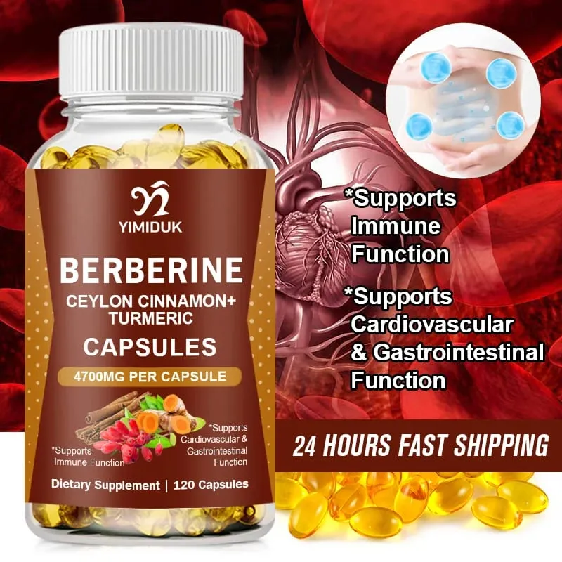 Premium Berberine Supplement Capsules Supports Immune System Healthy Food — image 1