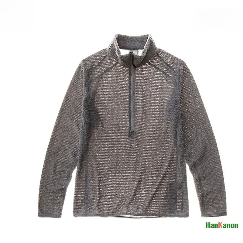 Men's Half-Zip Stand Collar Sweatshirt Versatile Air Fleece Base Layer for Outdoor Camping Hiking Cycling — image 9