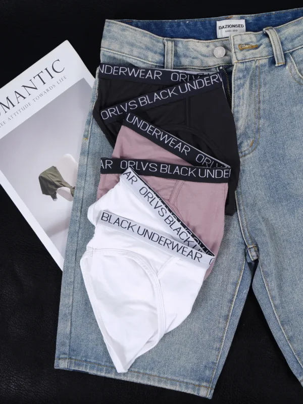 3PCS Men's ORLVS Triangle Briefs Low Rise Soft Breathable Stretch Cotton Underwear — image 4