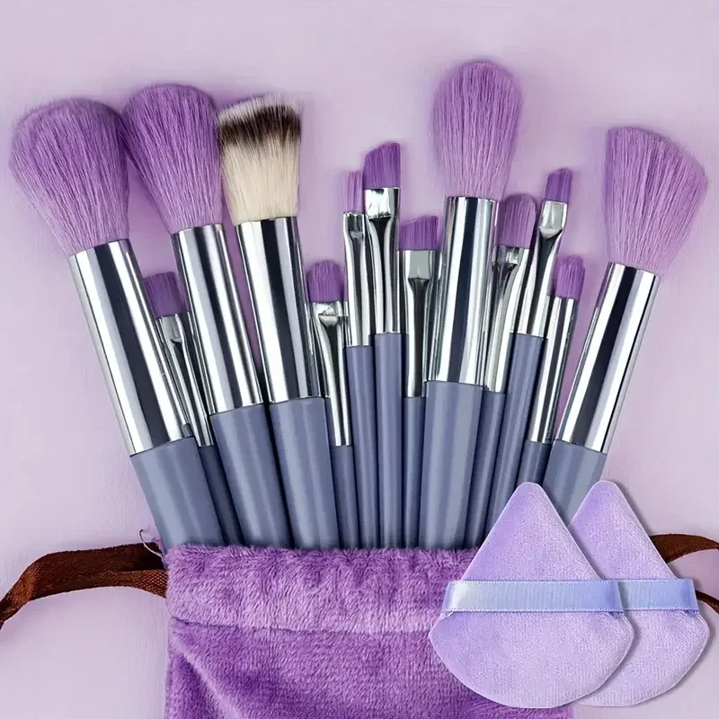 13Pcs Makeup Brushes Tool Set Cosmetic Powder Eye Shadow Foundation Blush Blending Beauty Make Up Brush For Makeup Starters Gift — image 19