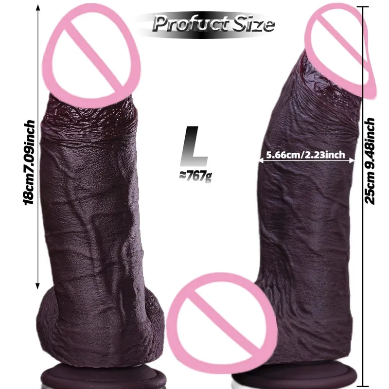 Fat Realistic Dildo Big Real Skin Silicone Huge Thick Dildo Giant Anal Soft Dildos with Suction Cup for Women Men G-spot Sex Toy — image 10