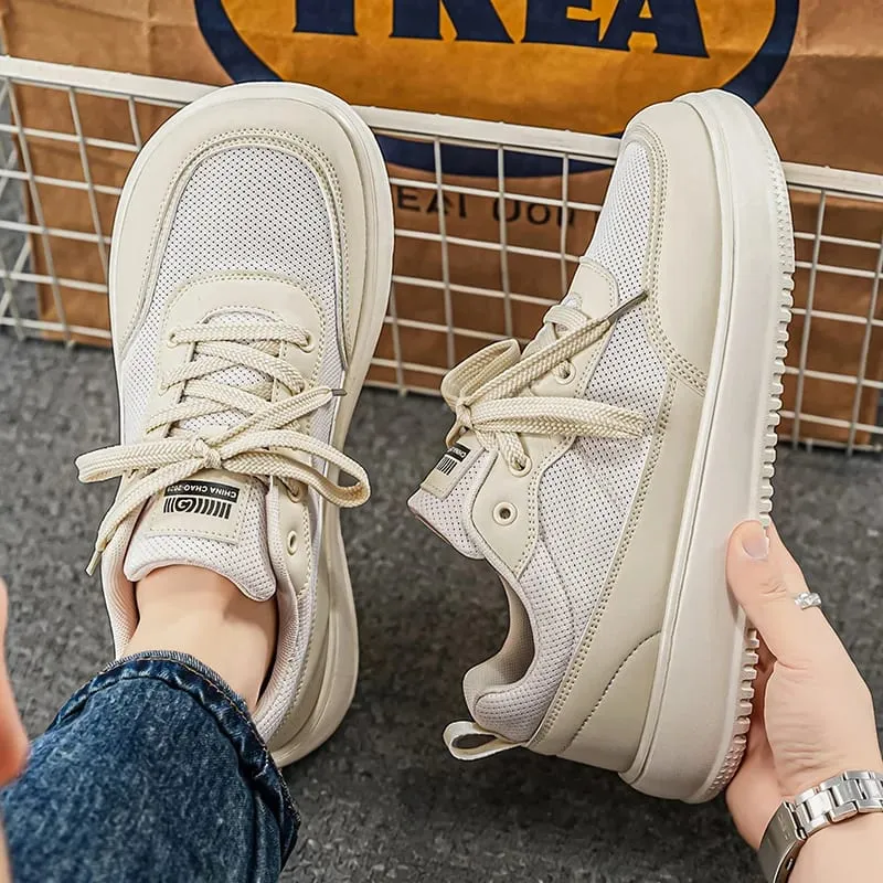 New Wide Toe Men Shoes Casual Versatile Soft Sole Wide Last Shoes Walking Sneakers Breathable Mesh Comfortable Barefoot Shoes — image 3