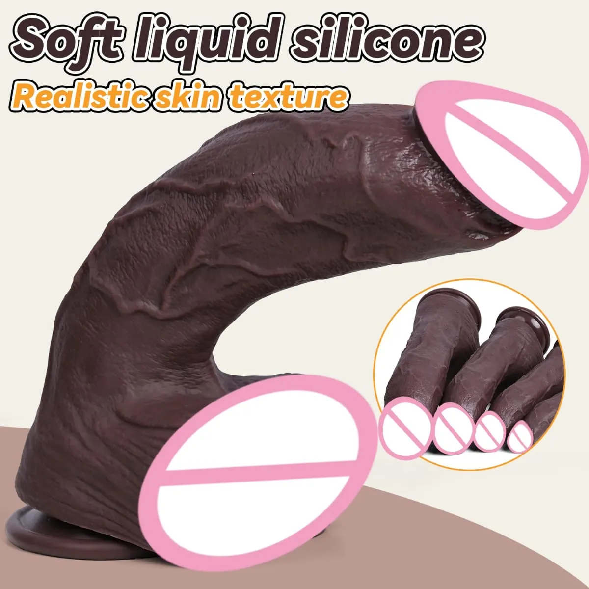 Huge Realistic Dildo Double Layer Silicone Penis Soft Big Cock 2 Colors 4 Sizes For Women Masturbation Sex Toys Adult supplies — image 3