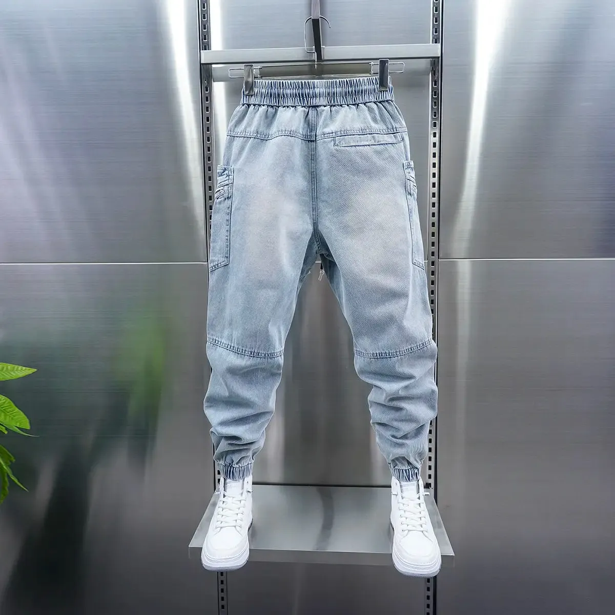 Fashionable Street Jeans Cool Zipper Harem Jeans High Quality Luxury Brand Men Clothing — image 5