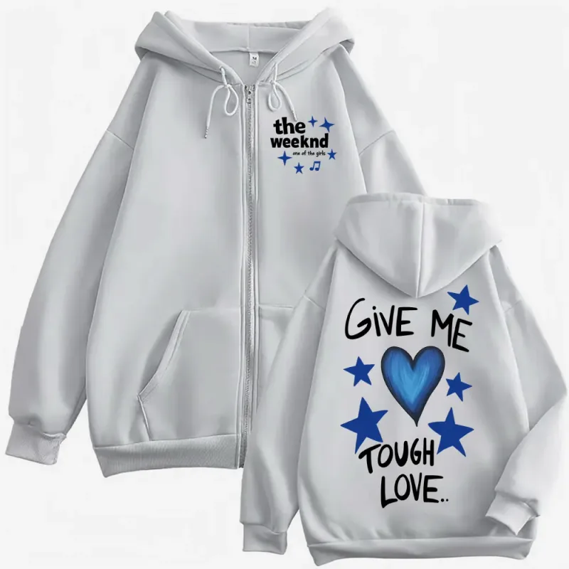 The Weeknd "one of The Girls" Zip Up Hoodies Men Women Fashion Hip Hop Jacket Sweatshirt Coats Casual Oversized Zipper Pullovers
