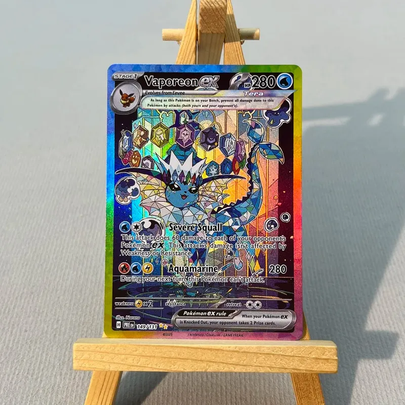 PRE PTCG5-001 Tcg proxy PKM Cards Vaporeon ex Espeon ex Rare Collection Battle Toys Gifts for Hobbies home play