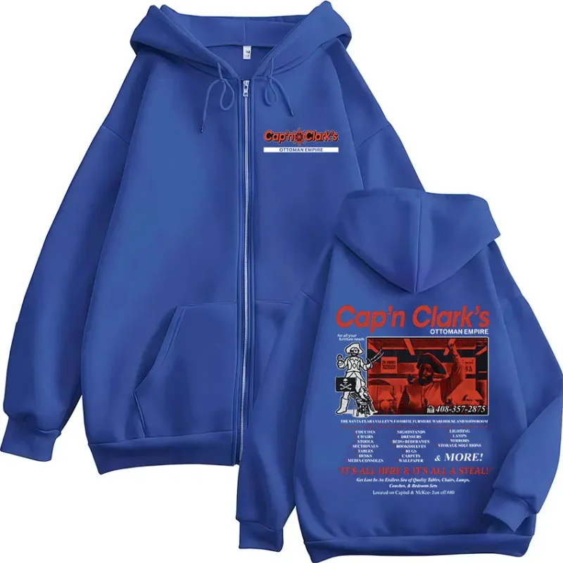 Horror Movie Backrooms Cap'n Clark's Ottoman Empire Pirate Zipper Hoodies Men's Casual Long Sleeves Zip Up Sweatshirts Jackets — image 6