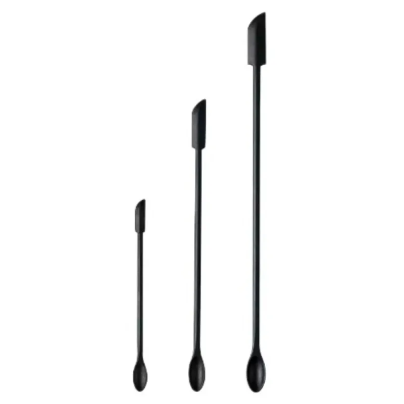 3Pcs Double-Head Silicone Spatula Soft Brush Cosmetic Digging Spoon Lengthened Jam Scraping Spoons Portable Makeup Brushes Set