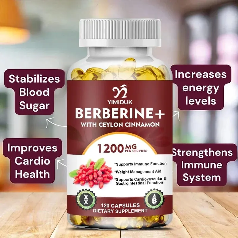 Το συμπλήρωμα Berberine 1200mg υποστηρίζει την ενεργοποίηση AMPK Υγιής μεταβολισμός γλυκόζης Ανοσία & έλεγχος βάρους για ενήλικες — image 6