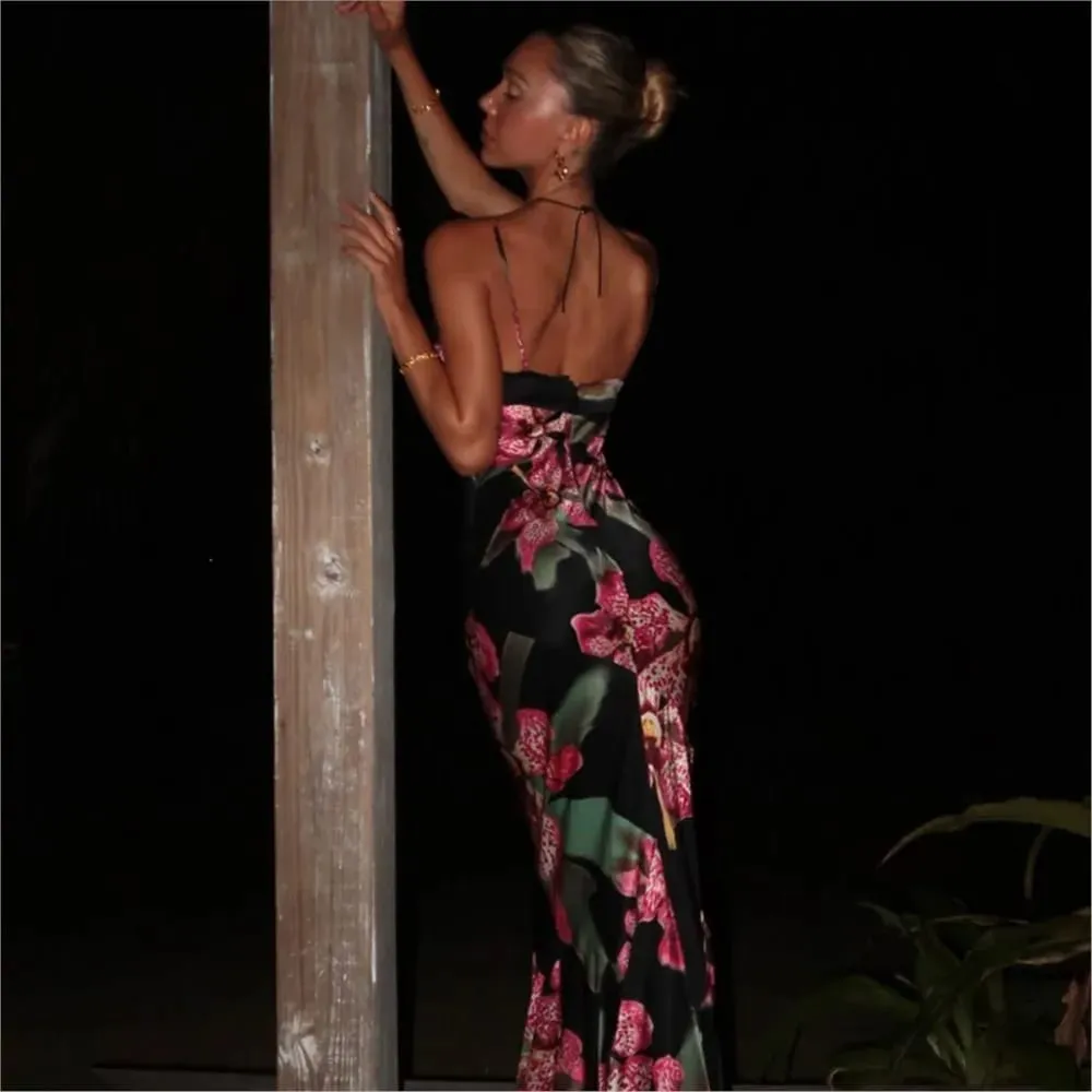 2026 MsChuh Summer Party Dresses For Woman Evening Dress Backless Vestidos Flower Printed Sleeveless Fashion Trendy Temperament — image 3